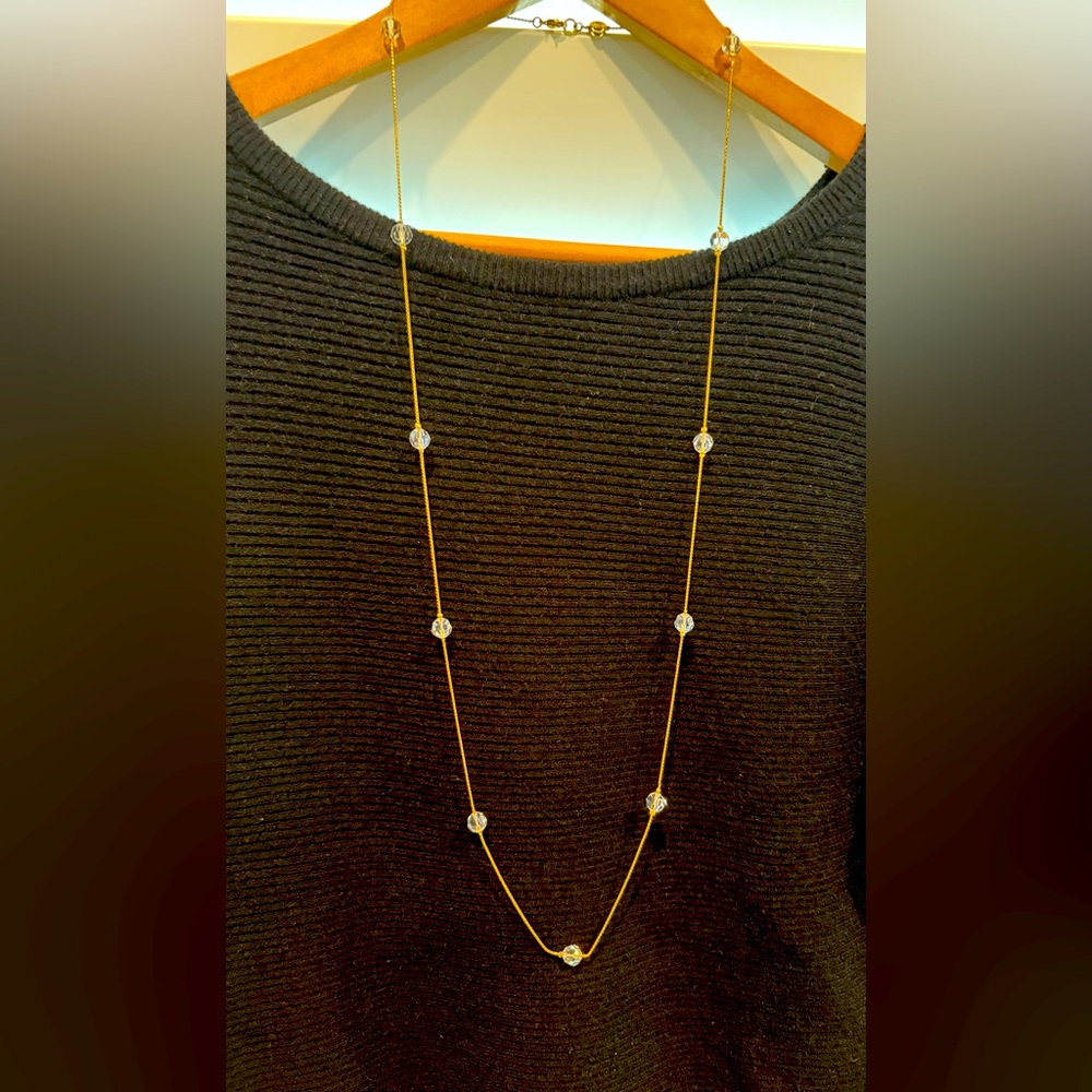 Swarovski Crystal Clear Bead Necklace, Signed. Excellent Condition!